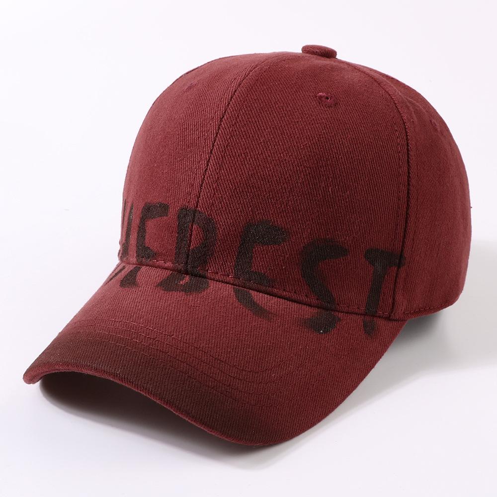 American retro washed letter baseball cap for men and women, outdoor leisure activities, sun shading, soft top duck tongue hat