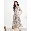 JUZUI Retro Countryside Floral 100% Cotton Dress for Women 2025 Summer Collection