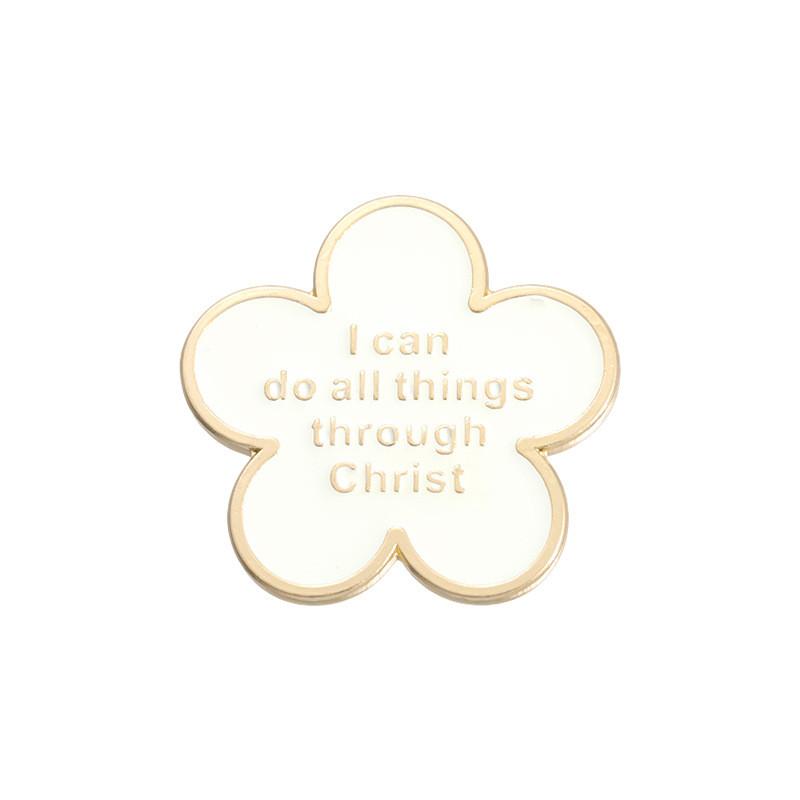 

Шикарная брошь в виде цветка с белой буквой из сплава для повседневных и модных аксессуаров