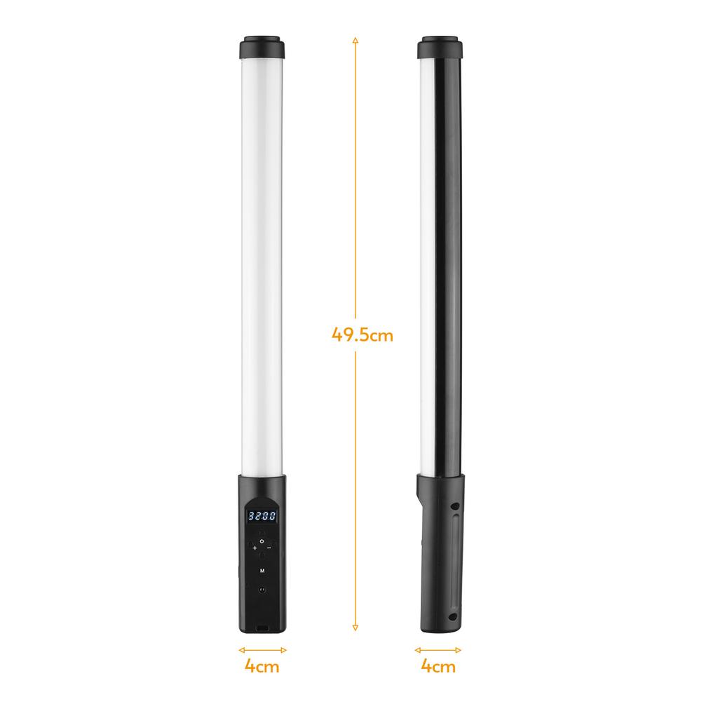 Handheld LED Video Tube Light Photography Fill in Light Lamp 3200K 5500K Dimmable Built in Battery with Remote Control