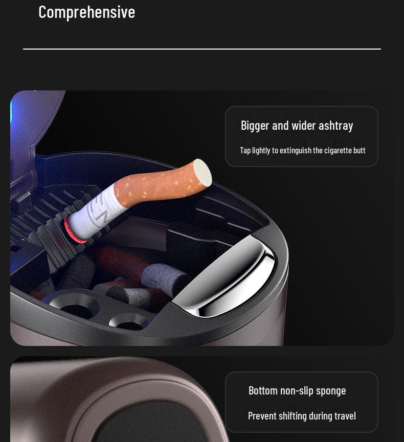 Stylish Fireproof Metal Car Ashtray with Lid – Dustproof Accessory for Men & Women