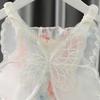 Summer Sweet Winged Princess Dress Fashion Flowers Printed Dress Bow Sleeveless Princess Dress Children's Day Party Dress 0-3Yrs