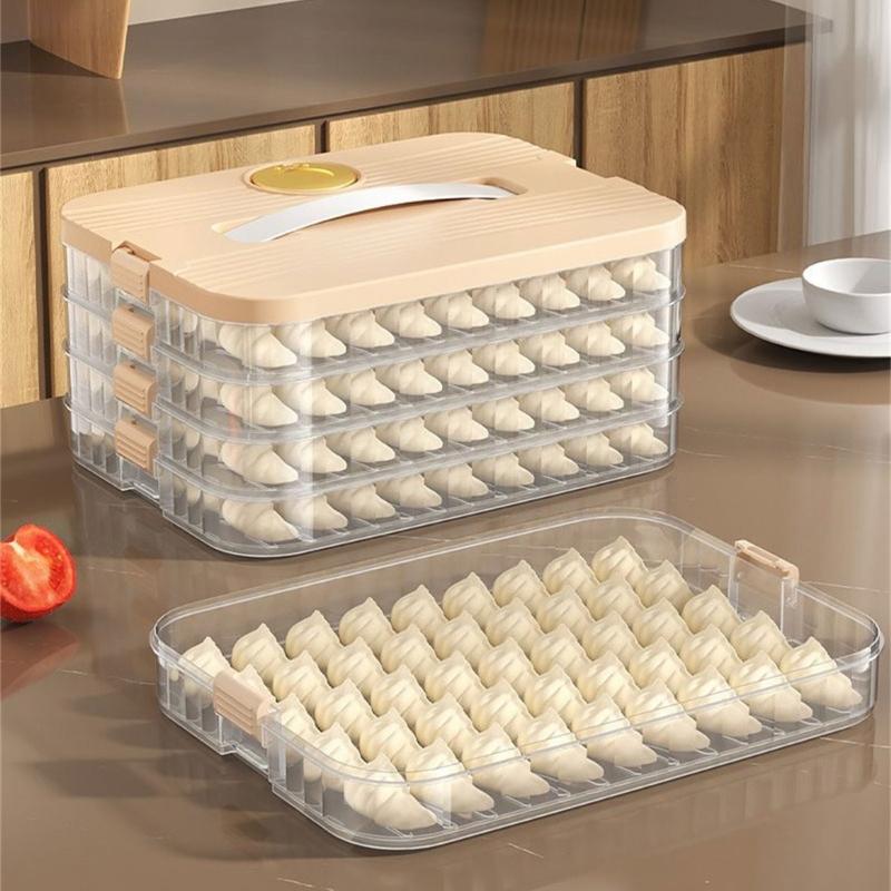 Stackable Dumpling Storage Box with Lid Food Preservation Crisper Container Case