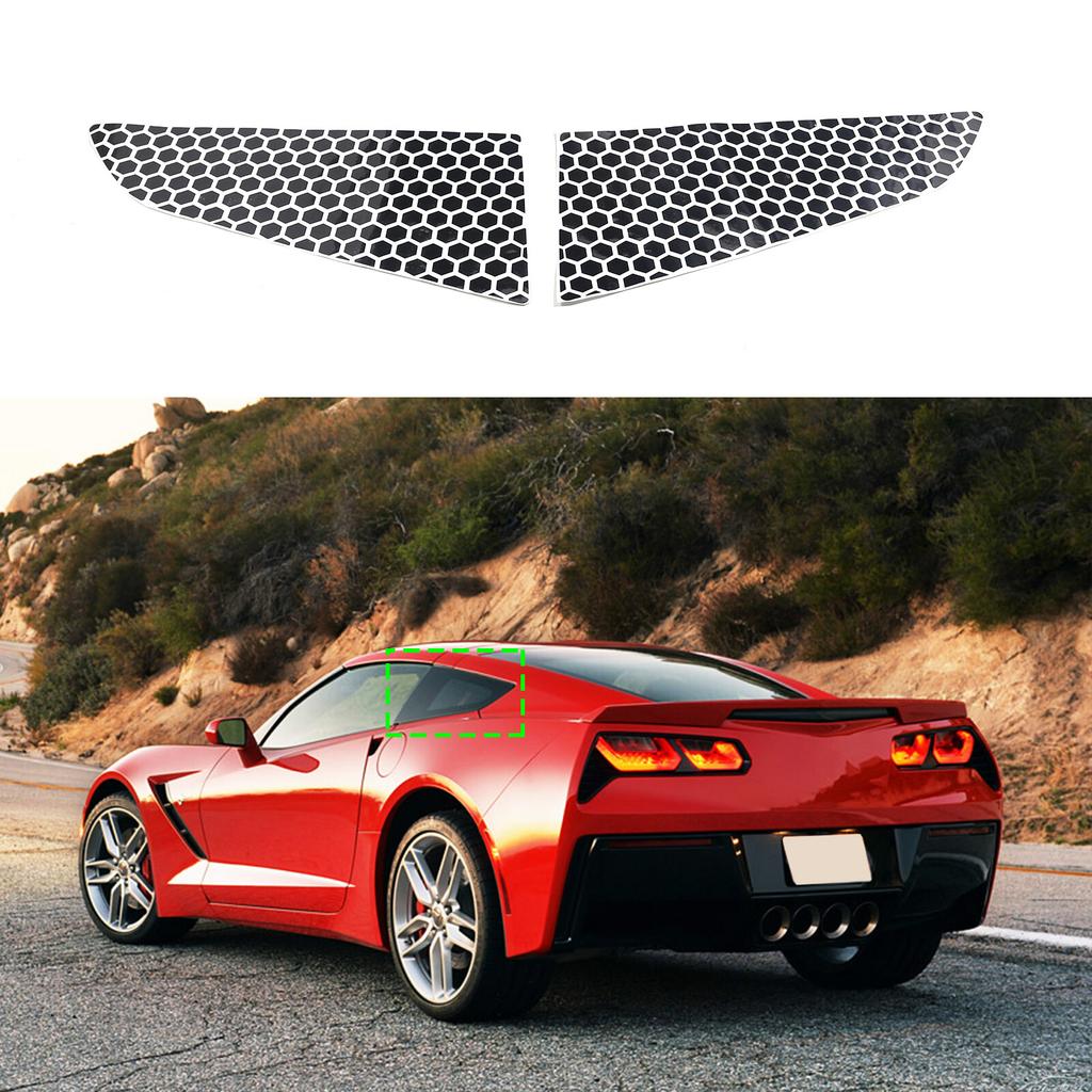 Honeycomb Quarter Window Decal Sticker For Corvette C7 2014-2017