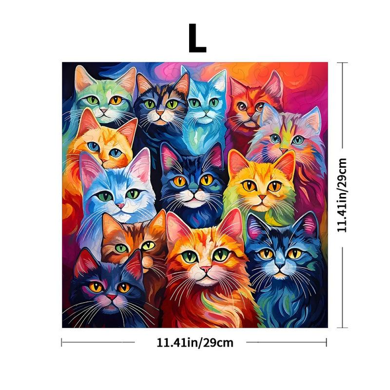 Cross-Border Special-Shaped Creative Cat Wooden Puzzle, High Difficulty Special-Shaped Handmade Diy Gift Toy High Difficulty