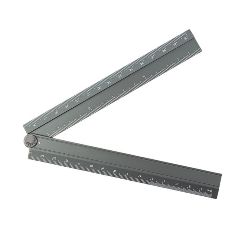30cm Aluminum Folding Rulers with Protractors Easy Carry  Drawing Tool Upgrades for Precise Measurements in Art & Designs
