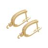 ZHUKOU Brass Gold Earring Hooks Accessories Crystal stud earrings hook for handmade Earrings Jewelry Making VE94