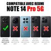 Coque de protection - E.F.CONNECTION - Pour Xiaomi Redmi Note 14 Pro 5G - Rigide - Bleu Marine - 2 Verres Trempés