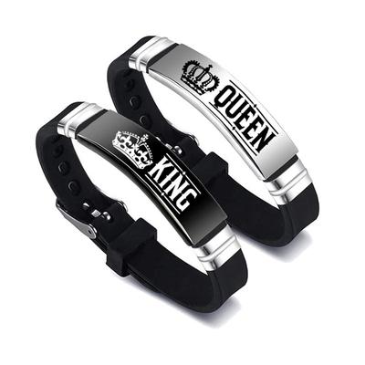 2 Teile/satz Krone Ihr König Seine Königin Trendy Sport Paar Armband Armreif Unisex Liebhaber Armbänder Geschenk