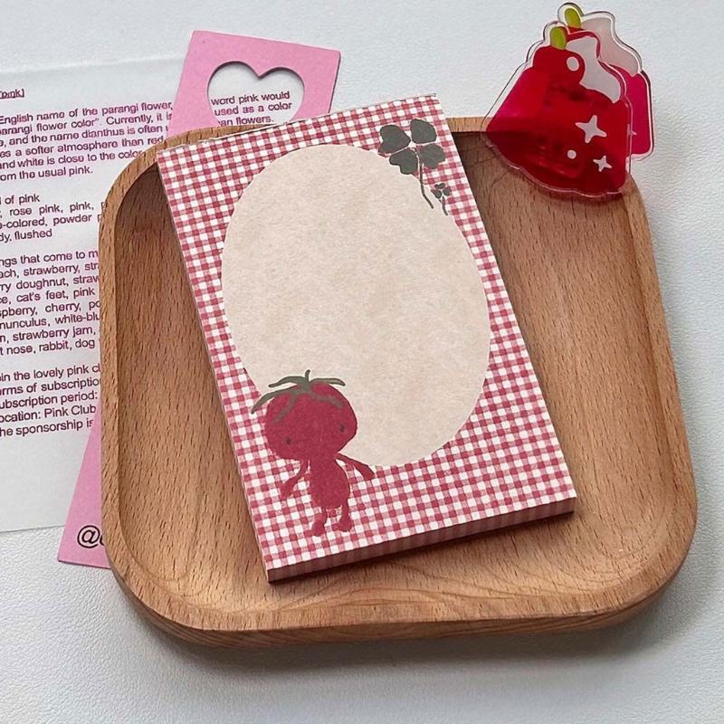 Cute Fruit Pattern Theme Design Reusable Stick Note Selves Adhesive Write Pad Removable for Journaling Office School