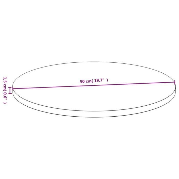 VidaXL Tabletop Ø50x1.5 Cm Bamboo 352673