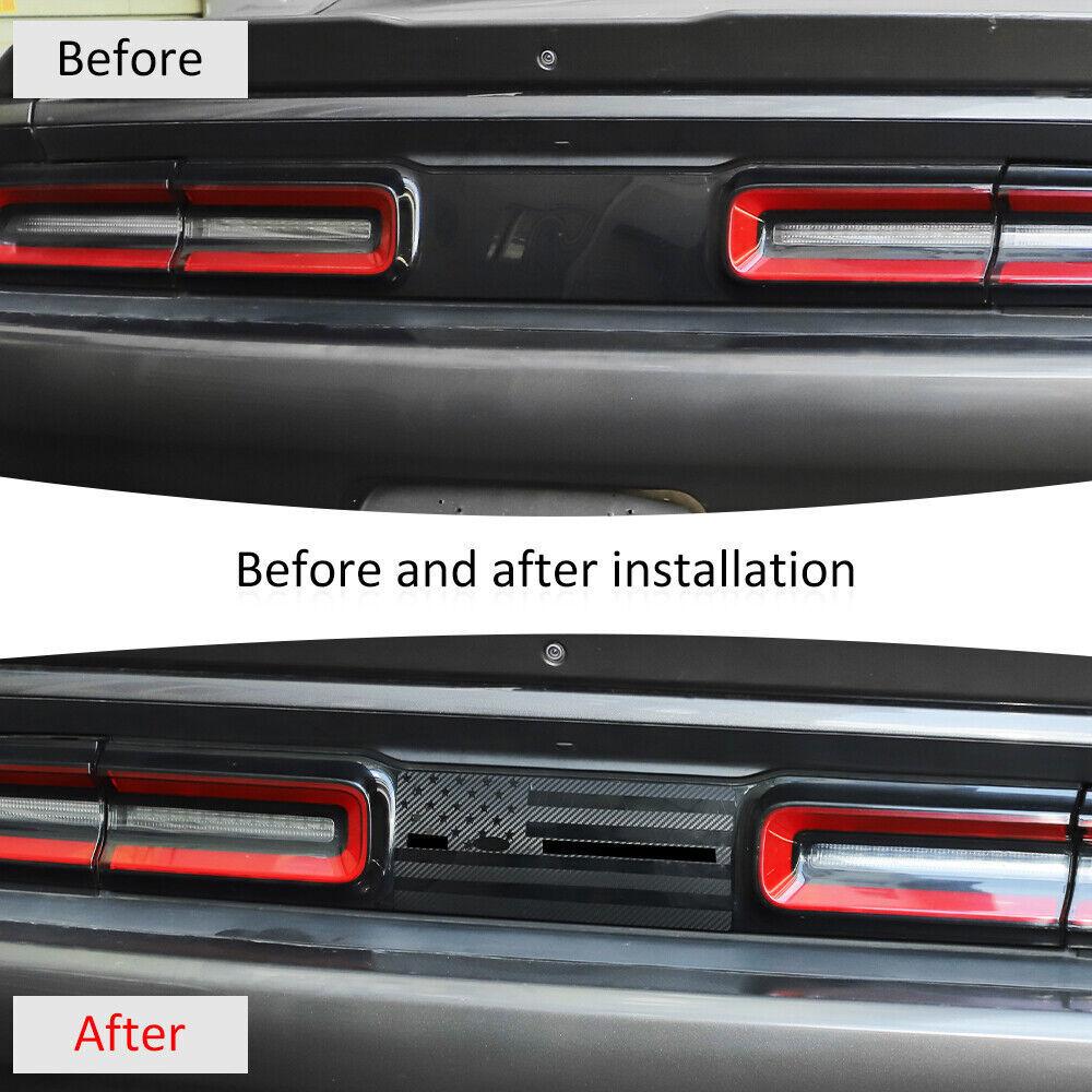 Carbon Fiber Rear Taillight Center Trim Decor Sticker For Dodge Challenger 2015+