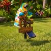 Lumière Animale Étanche Solaire Perroquet Lampe Piquet de Jardin avec Sculpture Automatique Marche/Arrêt Décoration Oiseau pour Patio Extérieur Chemin Paysage