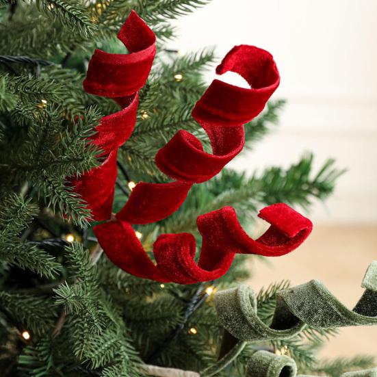 Velvet Spiral Christmas Stems Red White Green Spiral Christmas Tree Picks DIY Crafts for Wreath Fireplaces Vase Filler Holiday Ornament