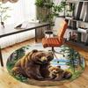 1PC Bear Cub Forest Office Round Area Rug, Under Office Chairs Bedroom Living Room Home Decor,Carpet for Office, -1110273