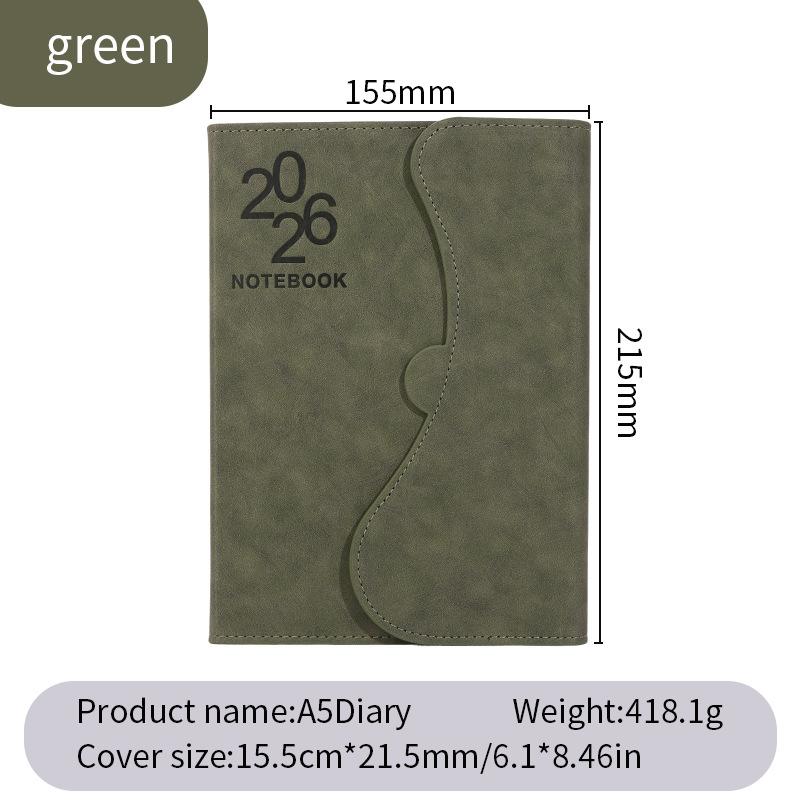 2026 Weekly Planner Notebook (Jan-Dec), 21.5cmx15.5cm A5 Planner PU Magnetic Relief Cover, Agenda 2026 Appointment Book