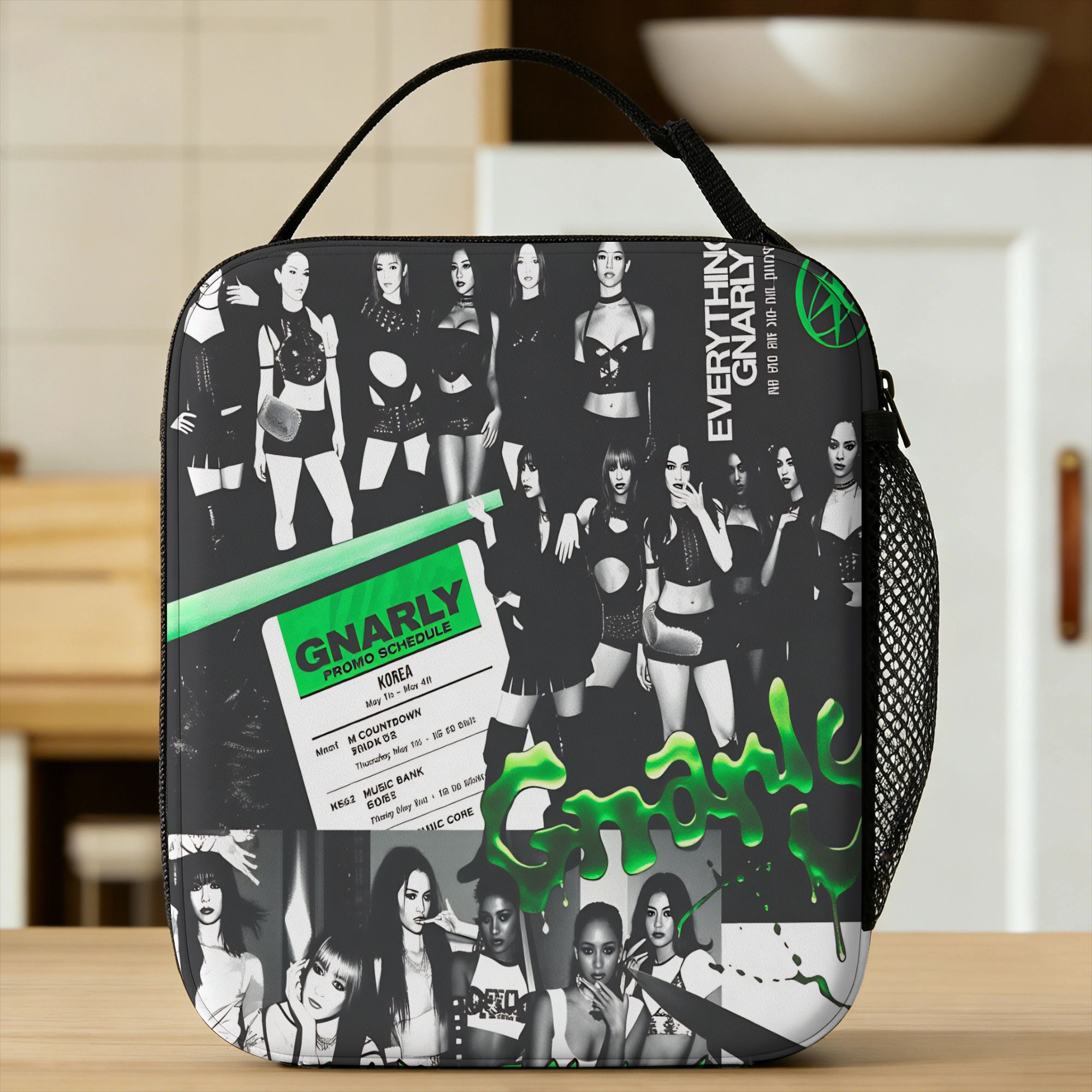 Katseyes Gnarly Lunch Bag  Portable Insulated Lunch Box Child Travel Print Cooler Bag Casual Waterproof Tote Food Bags One Size