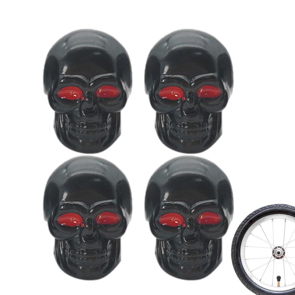 Skeleton Tire Valve Stem Caps, Skull Tire Valve Caps, 4 Skull Motorcycle Valve Stem