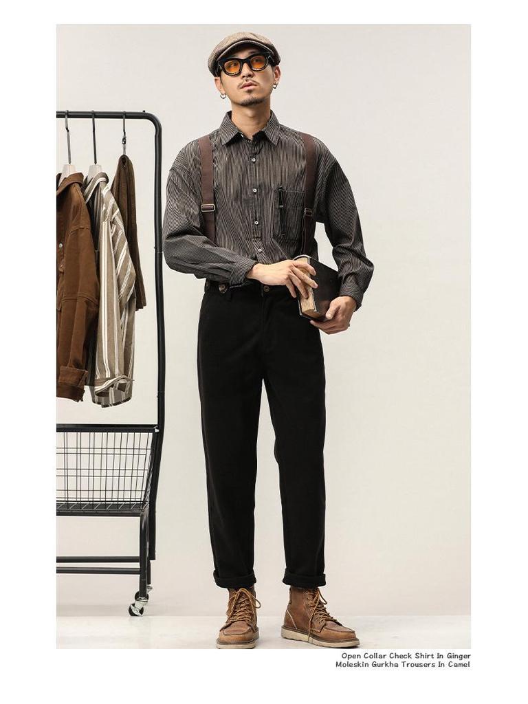 Pánské retro britské punkové vlněné volné ležérní kalhoty - Trendy kombinézy pro čtyři roční období