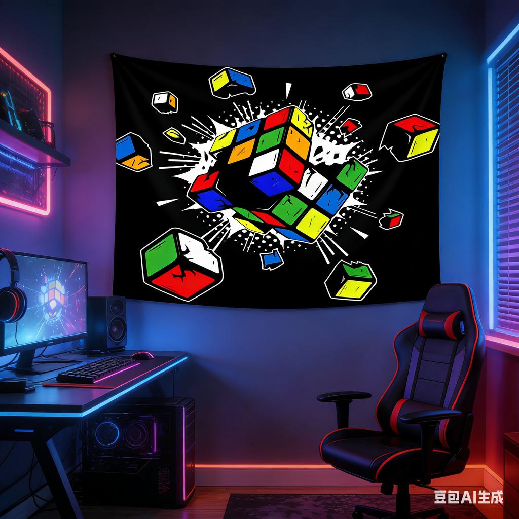 Magic Cube Tapestry Multiple Sizes Digital Print Minimalist Scandinavian Geometric Soft Polyester Living Room Bedroom Dorm
