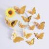 12PCS hollow butterfly 3D three-dimensional simulation butterfly bedroom living room festival party decoration imitation metal texture accessories