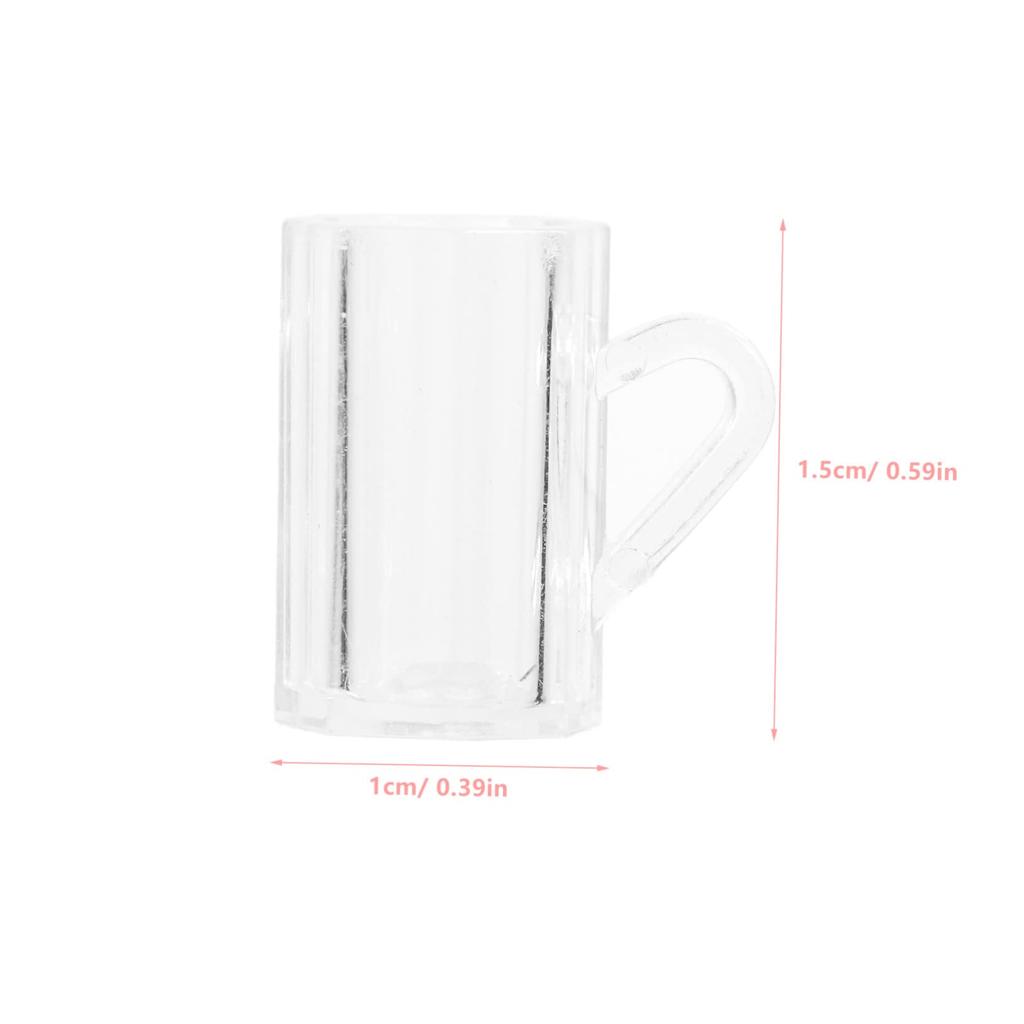 KOMBIUDA Set of 20 Miniature Beer Mugs, Clear Plastic, 1.5x1.0 Inch, for Dollhouse, Photo Props, Model Decoration, Mini House Decoration