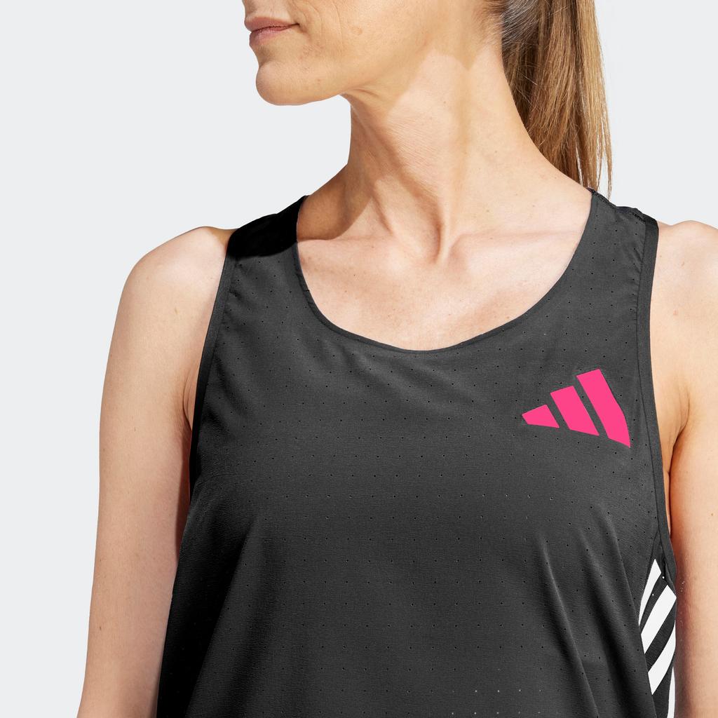 Adidas Adizero Promo Running Tank Top Three Stripe Color Block Sleeveless Women Tops Black IK3988