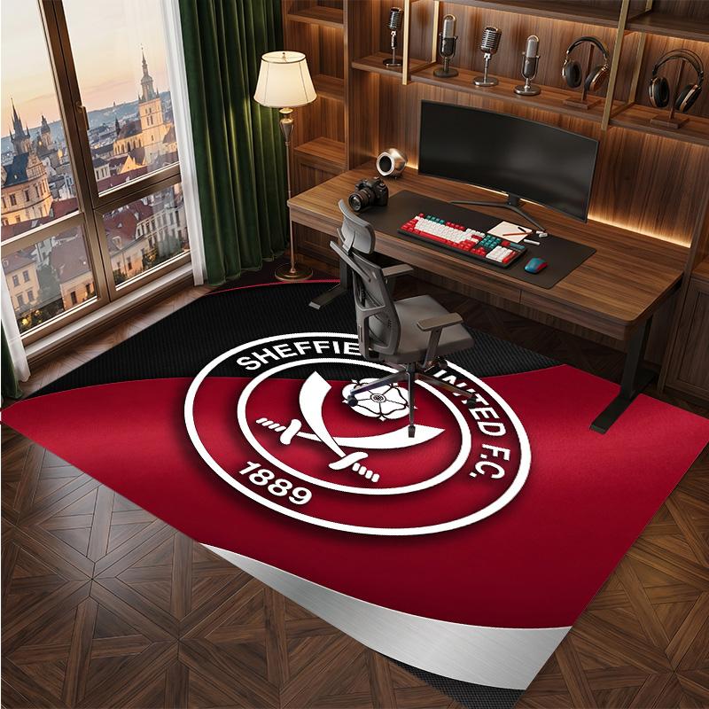 Sheffield United Football Print Crystal Velvet Rug, Comfortable Water Absorbent Non Slip Indoor Floor Carpet