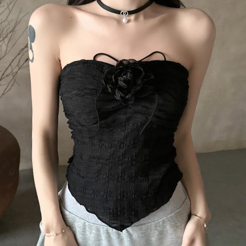 Sexy Strapless Mini Tank Top Women Summer Outdoor Sweet Spicy Short Strapless Tight Body Irregular Breathable Top