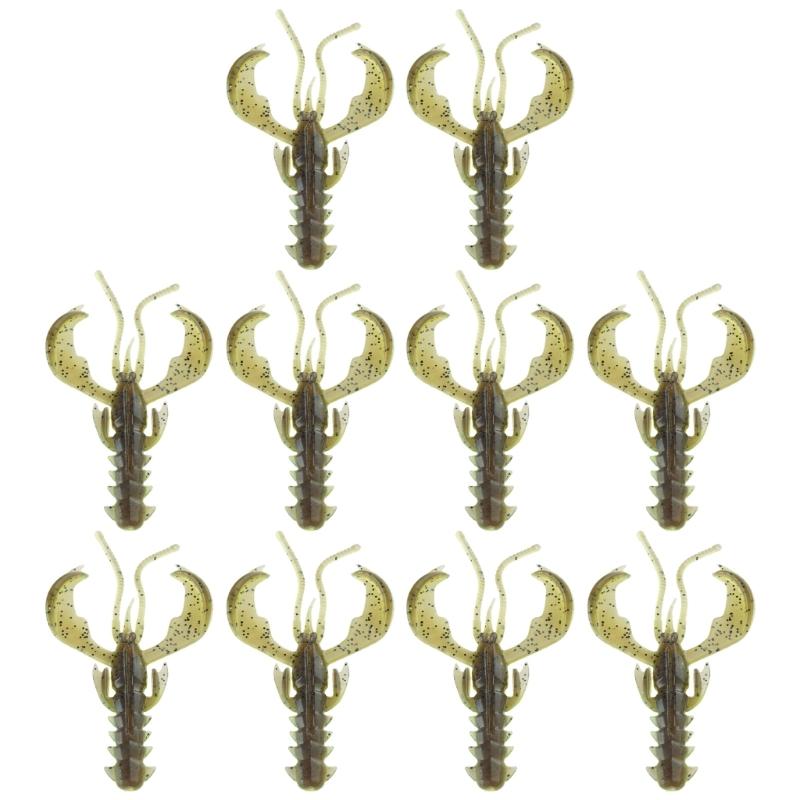 10Pcs/set Soft Crawfish Soft Shrimp Lures Baits Soft Lures Worms Simulation Prawns Shrimp Fishing Tackle Lures Baits