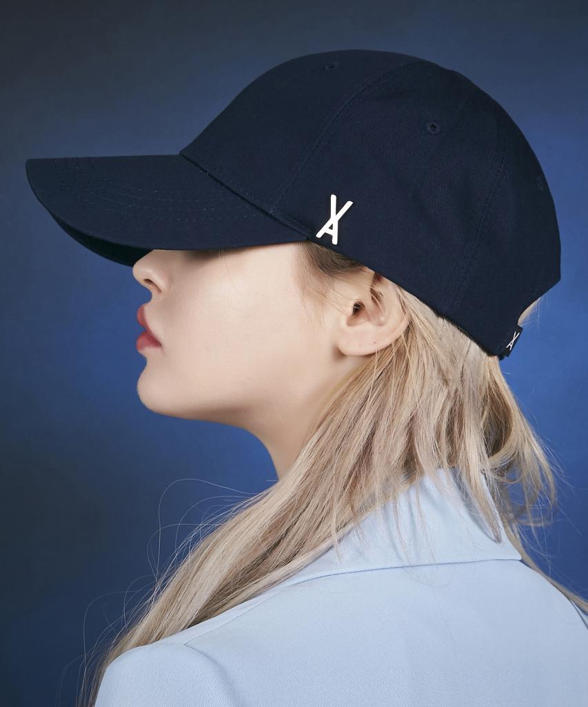 Bajal Studded Logo Oversized Ball Cap Navy