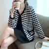 Spring Cardigan Coat Female 2026 Small Fragrance Houndstooth Imitation Mink Coat Short Loose Skinny Knitting Cardigan Female