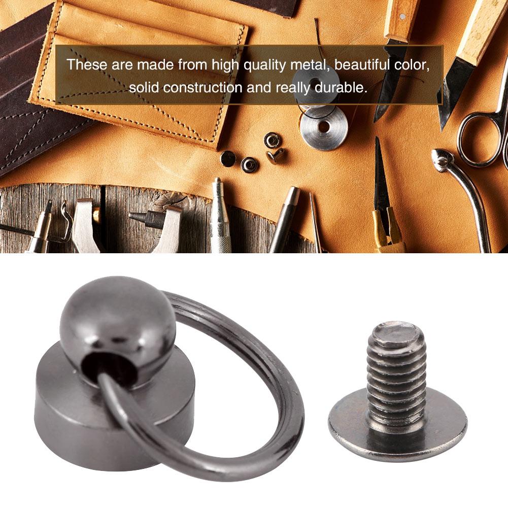 20pcs DIY Leather Craft Metal Rivet With Pull Ring Buckle for Purse Phone Case Decoration