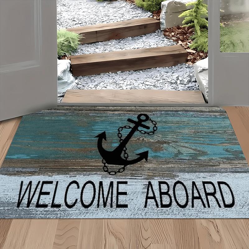 1PC Anchor Pattern Kitchen Rugs Non-Slip Home Door Mats Pop Design Bathroom Rug Bath Mat Carpet for Home Sink Laundry Decor
