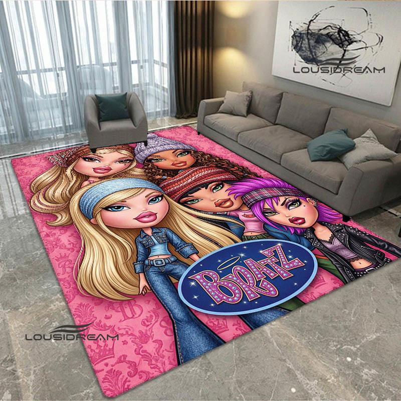 Bratz kawaii printed carpet Non-slip carpet outdoor carpets area rug Home bedroom decor rug for bedroom birthday gift