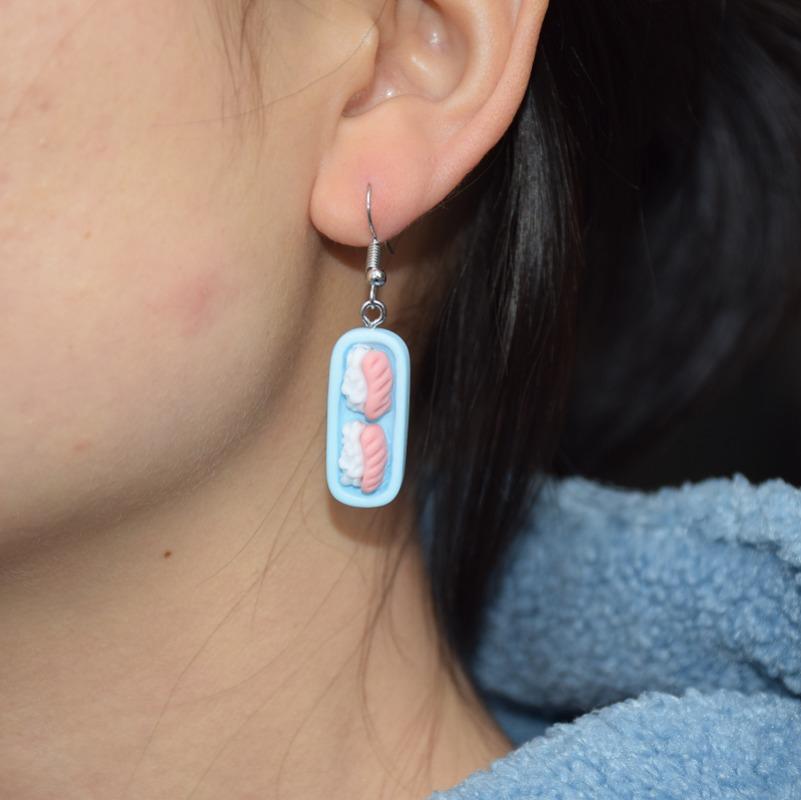 Earring for Women Resin Drop Custom Made Handmade Cute Girls Sweet Gift Cookies Macaron Cake Food Donuts