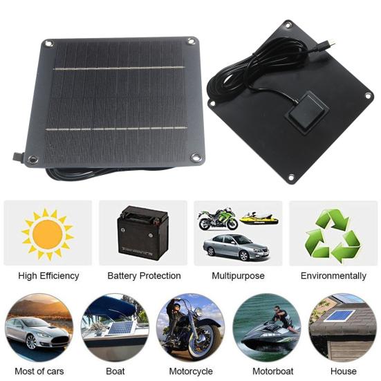 Yousheng 4W 12V Painel Solar Portátil Leve Tipo-C Lâmpada de Jardim Externa Câmera de Segurança Bateria 9-12V Placa Carregador Solar