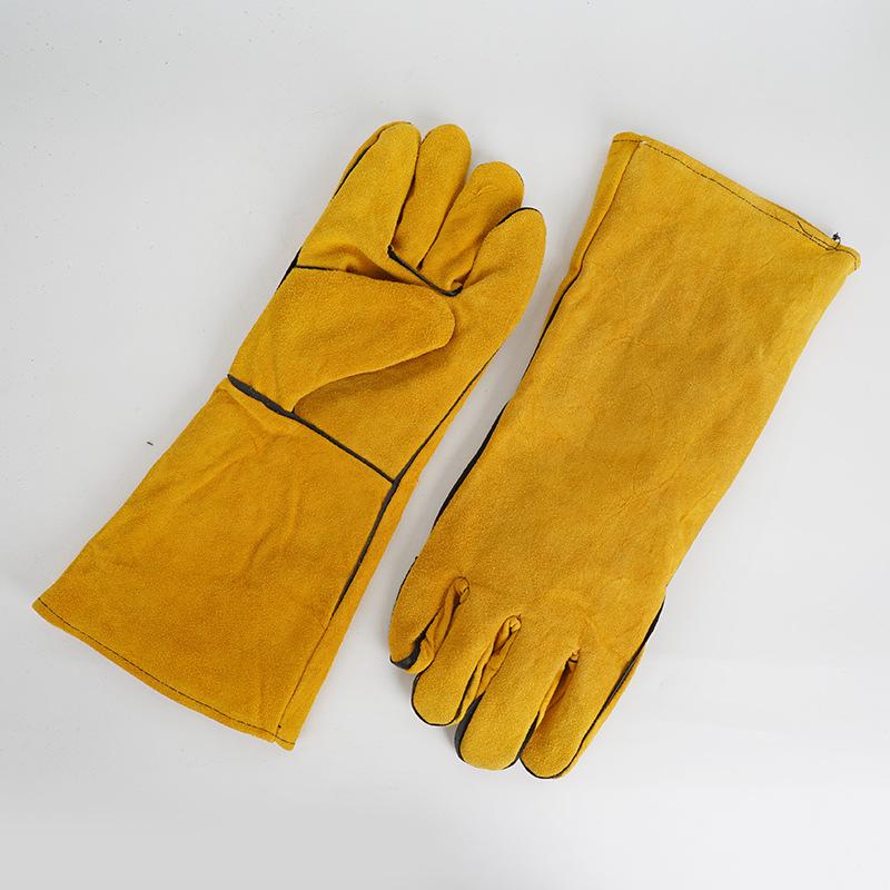 1 Pair 40cm Safety Work Labor Glove Welding Gloves Heat Cut Resistant Insulated Custom Design Welding Leather Gloves