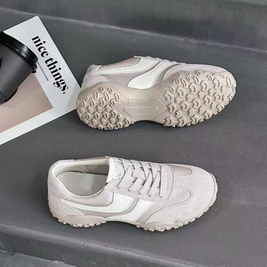 Hochwertige Damen Sportschuhe im koreanischen Stil, atmungsaktives Leder - Neue vielseitige Freizeit-Sneaker mit dicker Sohle