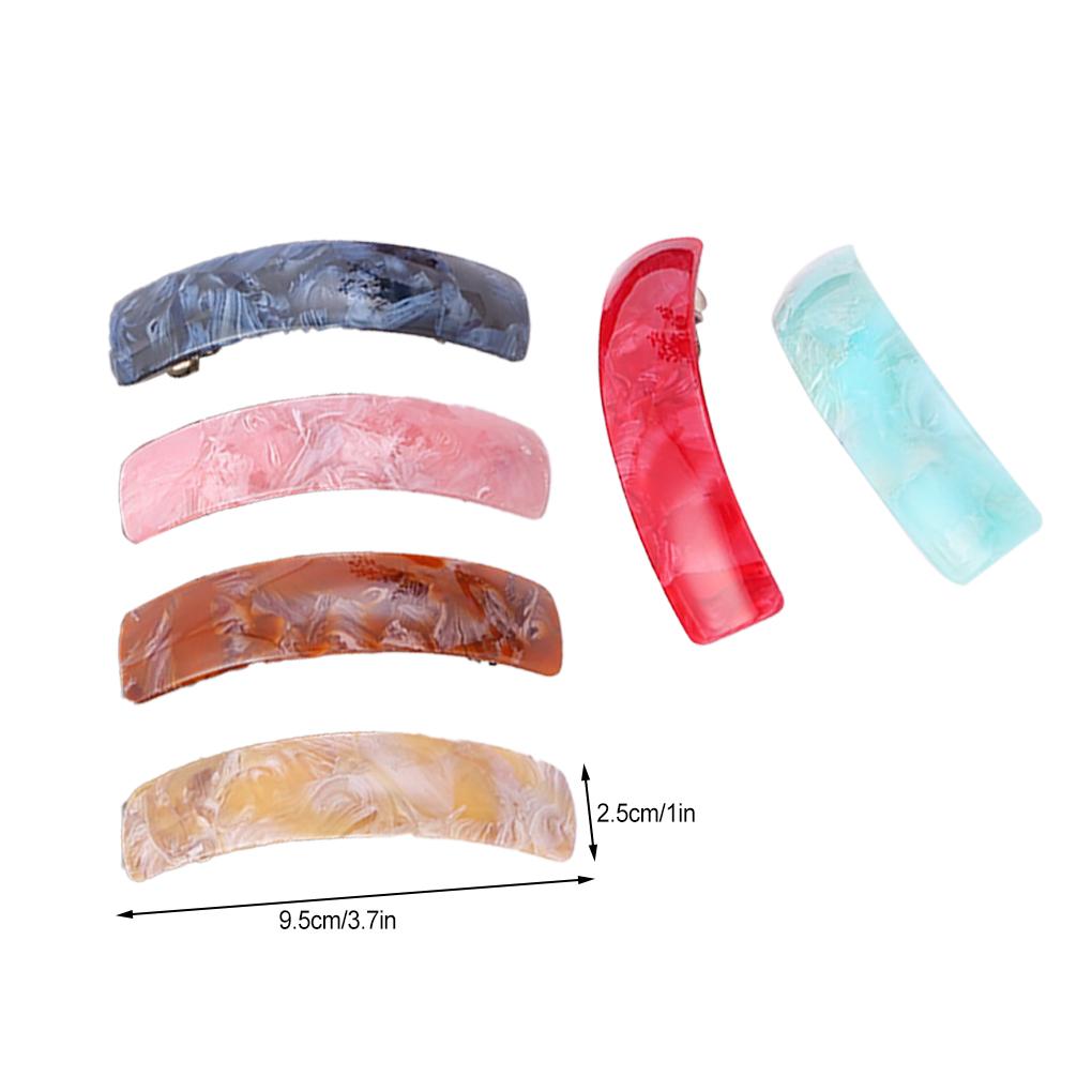12pcs Vintage Large Thick Barrettes Women Girls Acrylic Hairpin Holder Elegant Headwear Curved Geometric Hair Clips