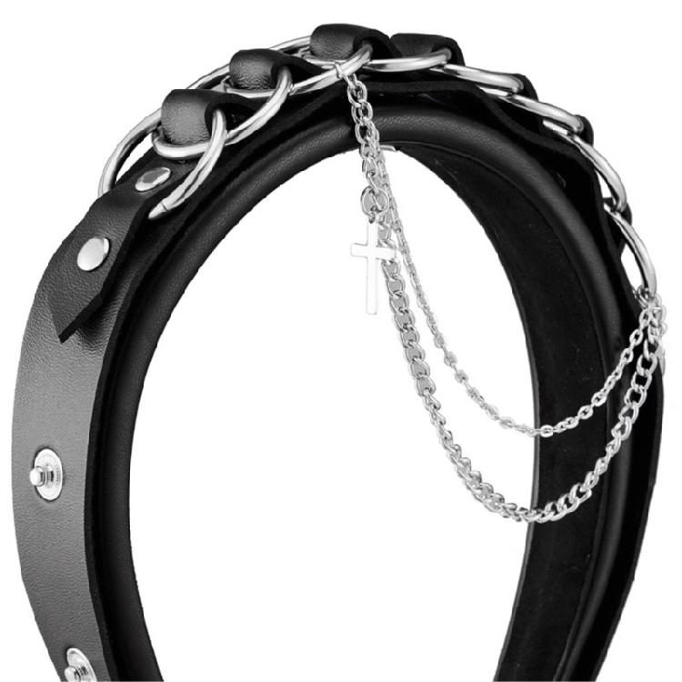 Punk Chain Buckle Headband for Cosplay Parties 2000s Halloween Costume Hairhoop Anime Metal Buckle Headbands