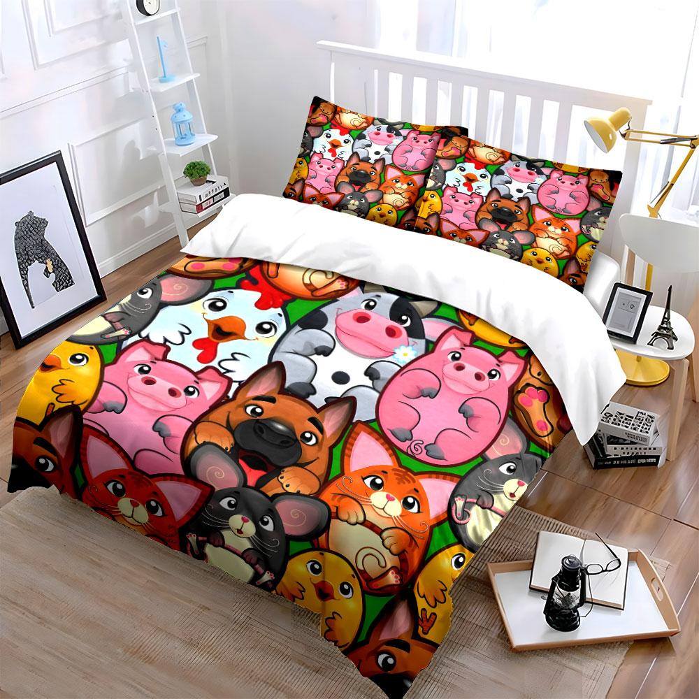 Animal-Themed Decorative Three-Piece Set  Kid'S And Adults' Bedroom Decor, Exquisite Three-Piece Bedding Set Gift