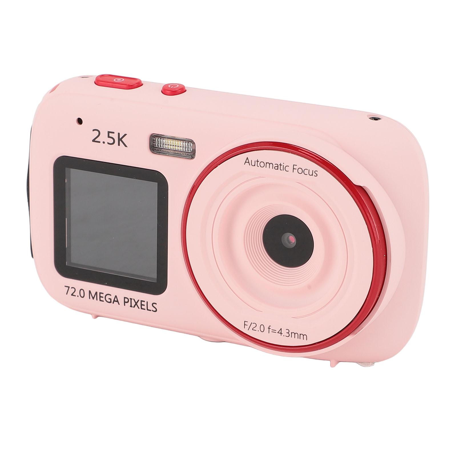 

72МП Цифрова камера Подвійний екран Передній 2,4-дюймовий кольоровий дисплей Задній 1,54-дюймовий дисплей Відеокамера з 16-кратним зумом рожевий червоний колір