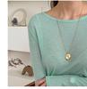 Women's Refreshing Mint Green Sheer Long-Sleeve Round Neck T-Shirt with Same-Day Shipping