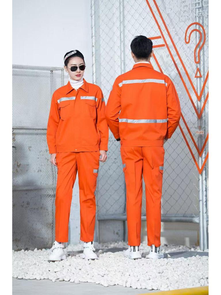 Reflective Workwear Set: Spring & Autumn, Summer Sanitation, Road Construction, Wear-resistant, Thin Long-sleeved Uniform