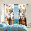 2 Pcs   Versatile Polyester Transparent Curtains for Home Decoration Funny Cat for Use In Bedrooms and Living Rooms