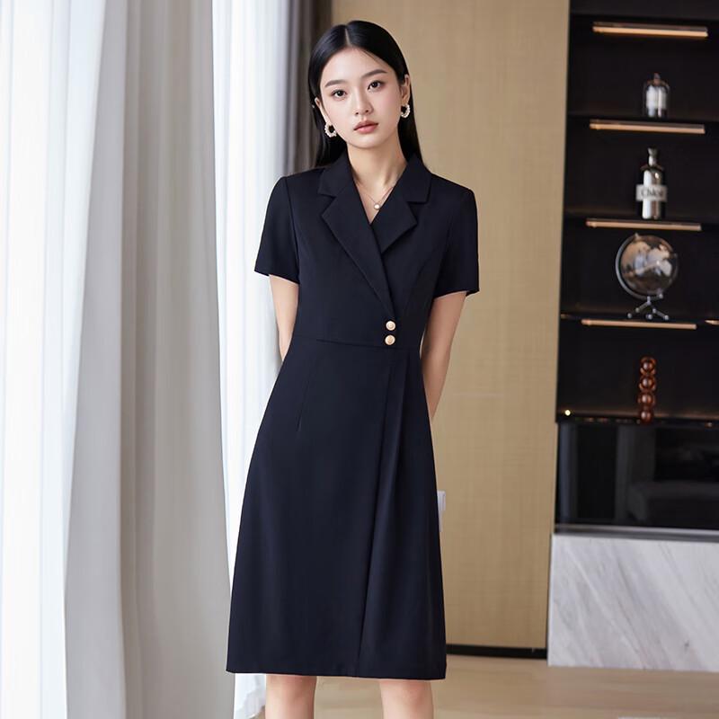 Teluoman Women's Short Sleeve Formal Suit Dress