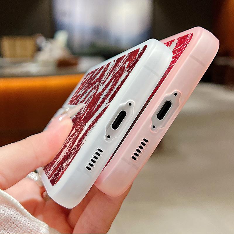 Carcasă de telefon transparentă subțire cu model de buze roșii pentru Samsung S25 Ultra S24 FE S23 Plus A56 A36 A16 A55 A15, folie de protecție pentru lentilă, rezistentă la șocuri, silicon moale, capac