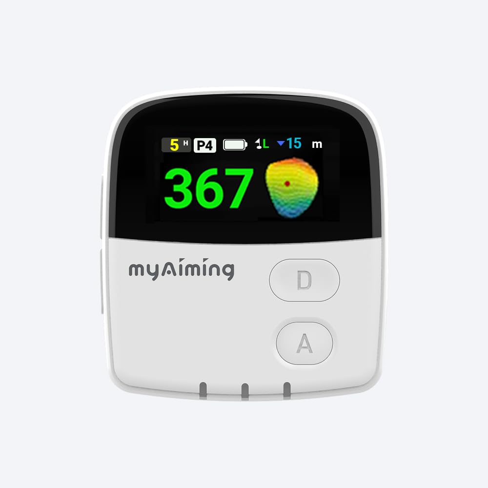 

My Aiming Good Voice GPS Golf Distance Meter with Green 3 Green Distance Voice Aiming and Body Turn Training Watch Type Undulation, Information, белый
