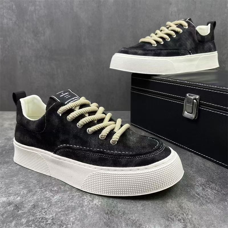 Men's Shoes Spring New Casual Canvas Shoes Men's Breathable Soft Sole Trendy Comfortable and Fashionable Sports Men's Board Shoes